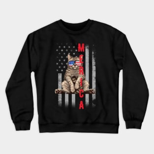 Merica Cat Boss Crewneck Sweatshirt